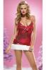 Sequins santa's dress w/faux fur trim