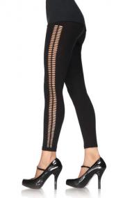 Seamless leggings with crocheted side