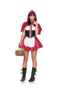 2 pc red riding hood outfit include dress and cape