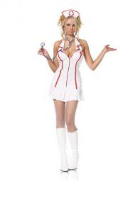 3 pc halter nurse zipper front dress