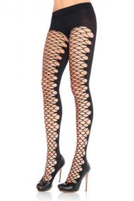 Opaque tights with diamond net front